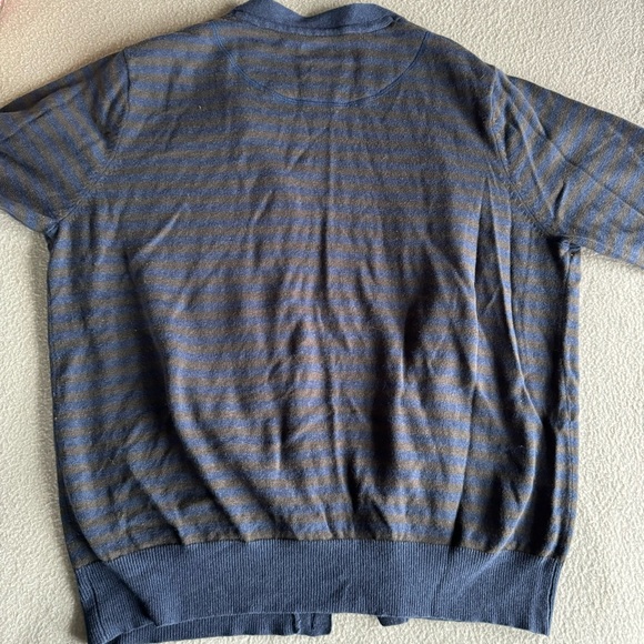 Men’s navy and brown academic cardigan by Penny Stock - Picture 5 of 7